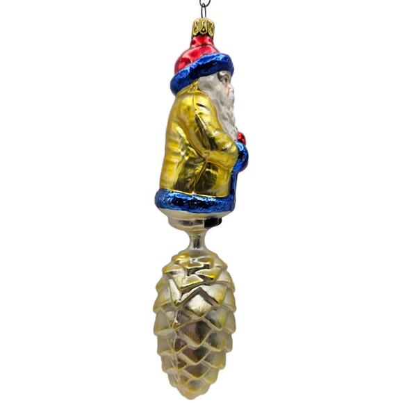 Christopher Radko Pine Cone Santa Bavarian Drop Christmas Tree Ornament 93-142-0 - Picture 4 of 11